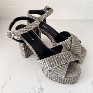 Andrea Gomez Bella Grey Raphia Size 6.5